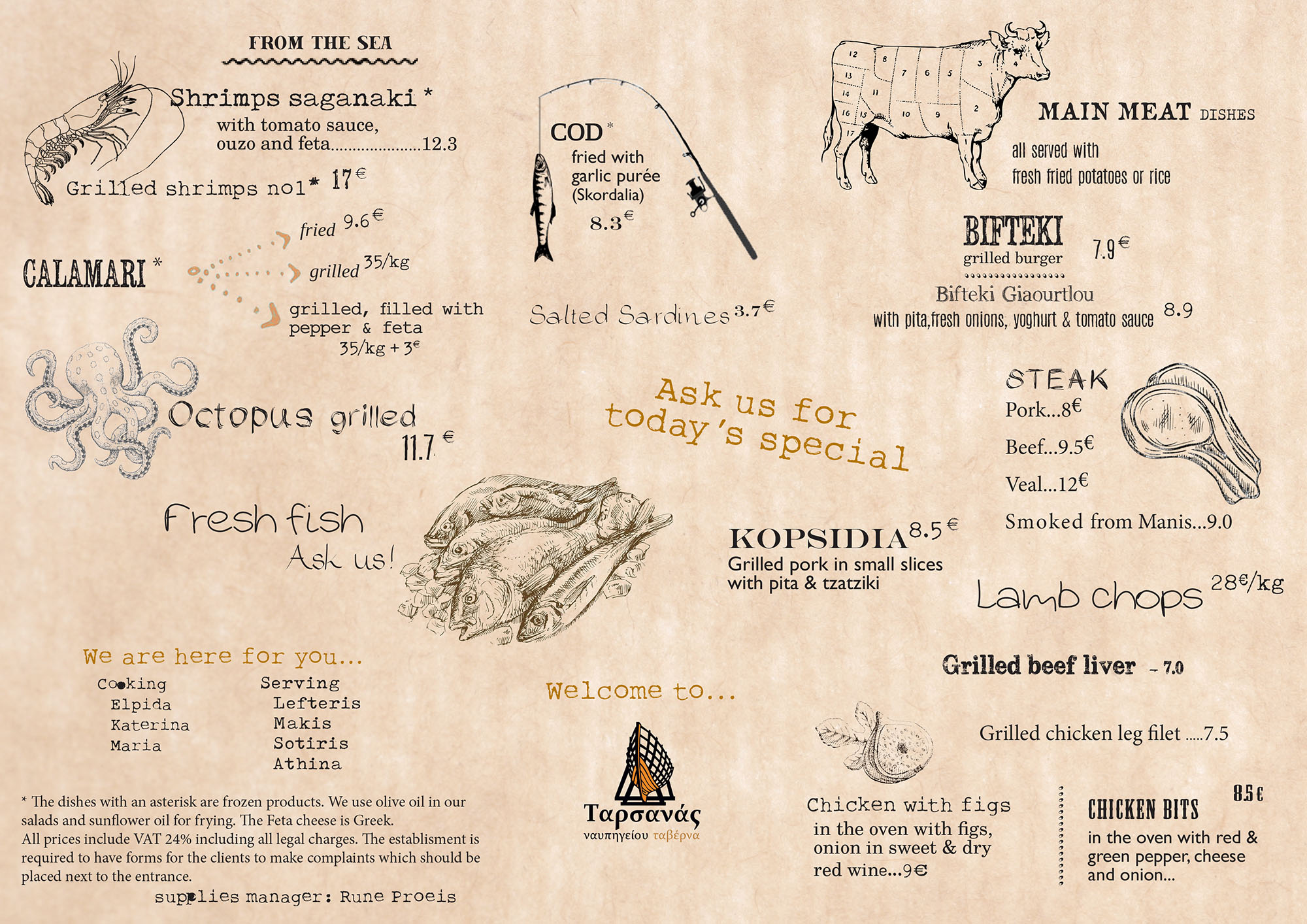 Vinter Menu Tarsanas Taverna