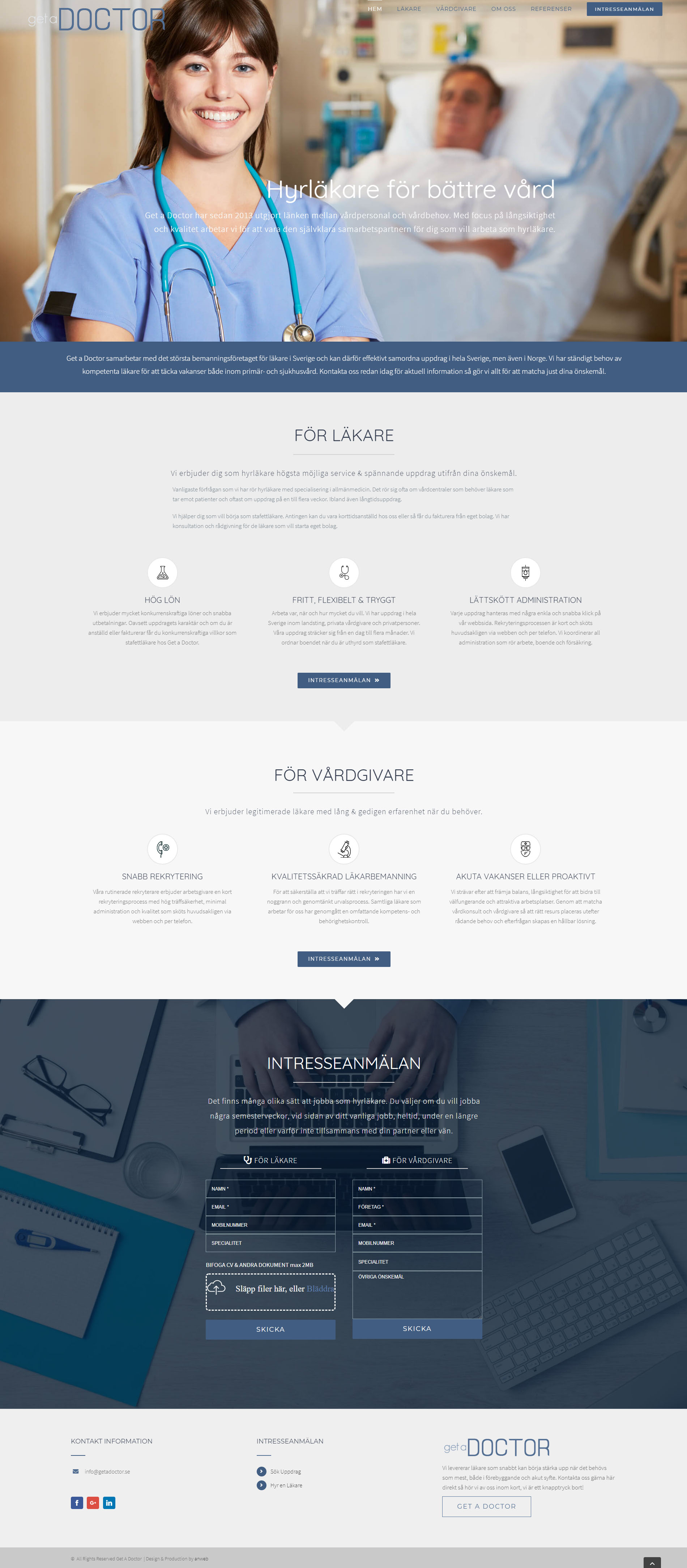 Wordpress Hemsida Get a Doctor